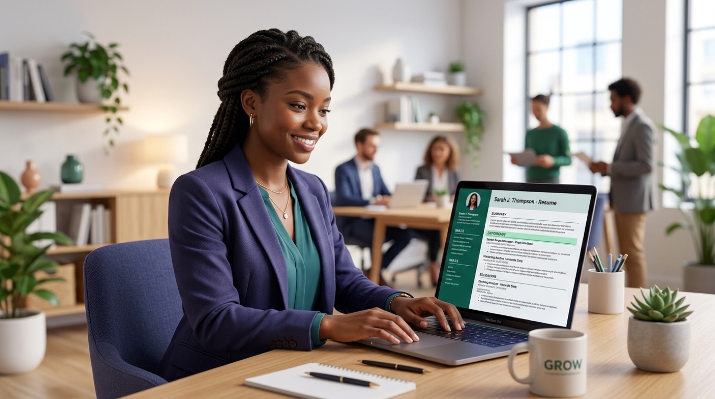 A resume organized into clear labeled sections: summary, experience, and skills